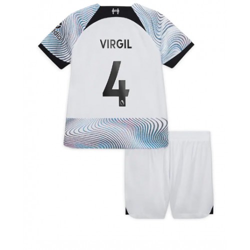 Fotbalové Dres Liverpool Virgil van Dijk #4 Dětské Venkovní 2022-23 Krátký Rukáv (+ trenýrky)